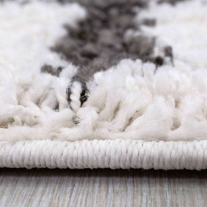 Hochflor Teppich, Weicher Wohnzimmer Shaggy Skandinavischer Stil Raute-zoom-