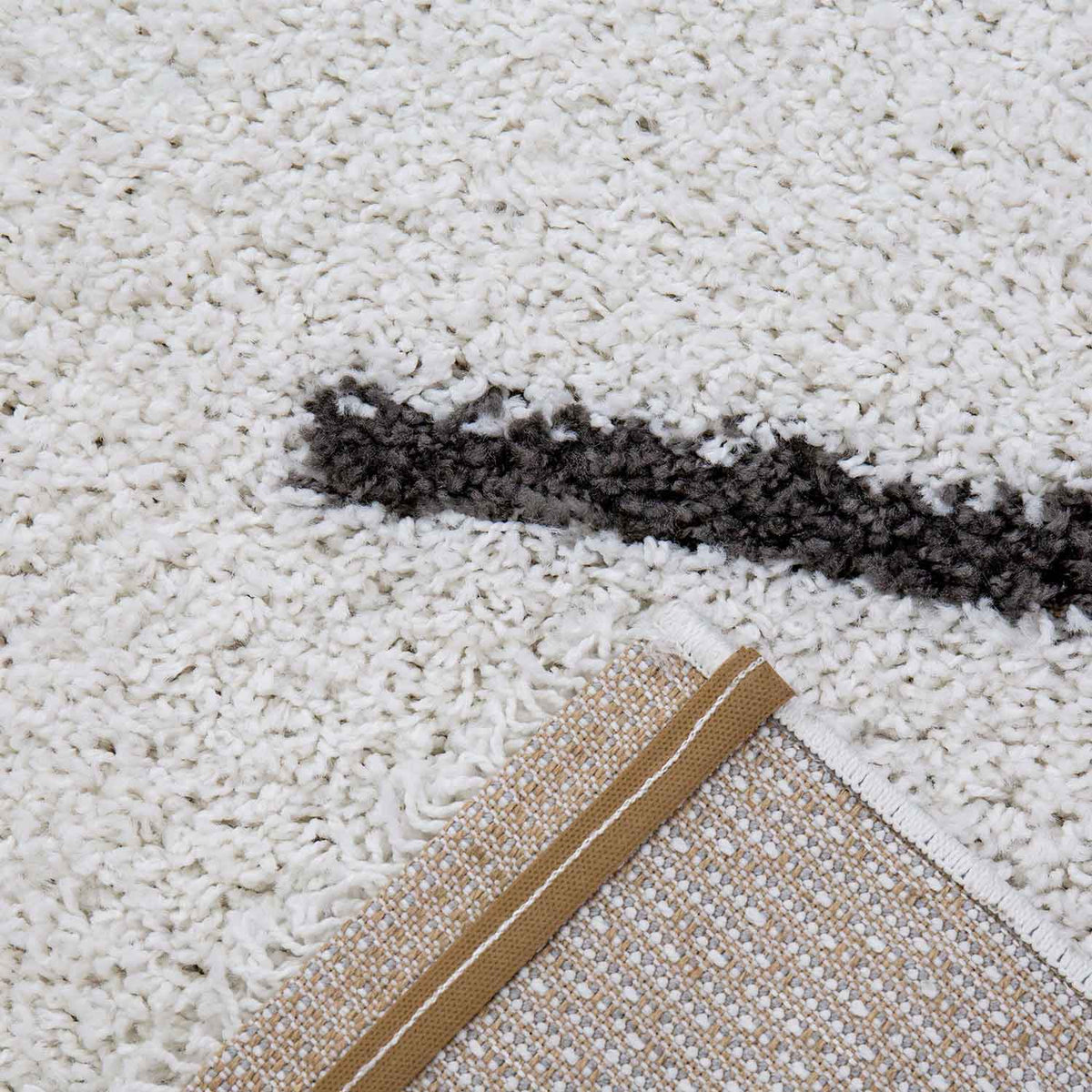 Hochflor Teppich, Weicher Wohnzimmer Shaggy Skandinavischer Stil Raute-2