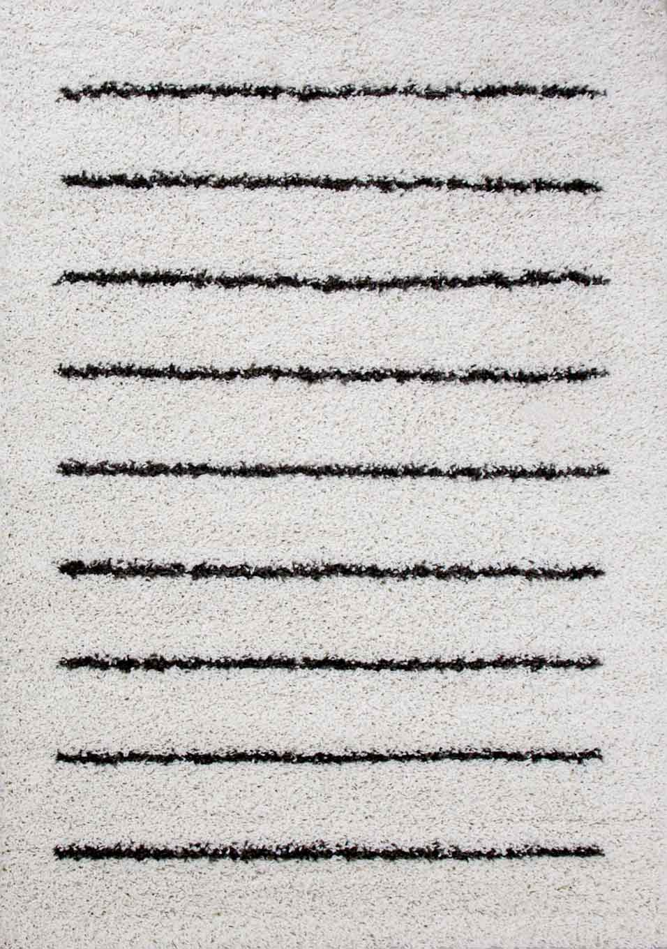 Hochflor Teppich, Weicher Wohnzimmer Shaggy Skandinavischer Stil Streifen-4