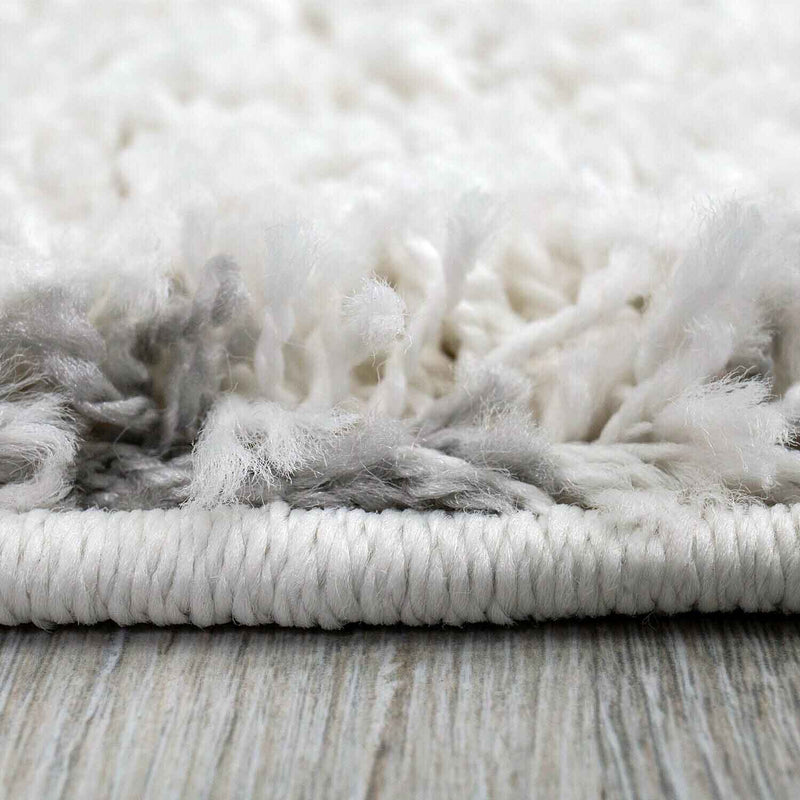 Hochflor Teppich, Weicher Wohnzimmer Shaggy Skandinavischer Stil Rauten-zoom-