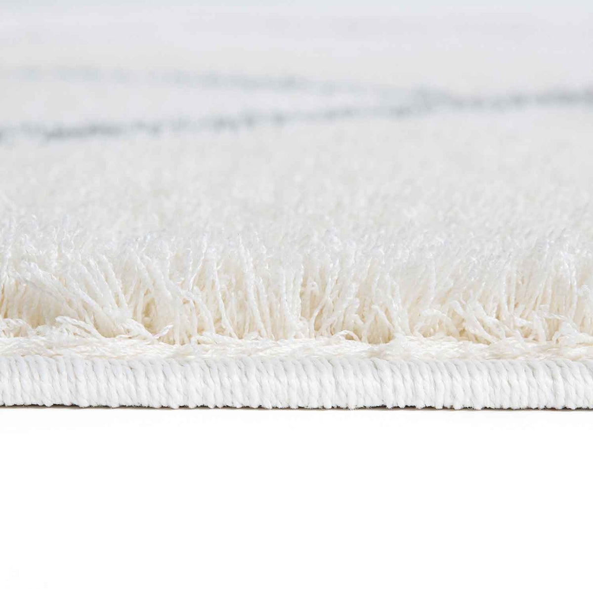 High-Pile Microfiber Rug Super Soft Living Room in Cream Fluffy with Fringes-zoom-3