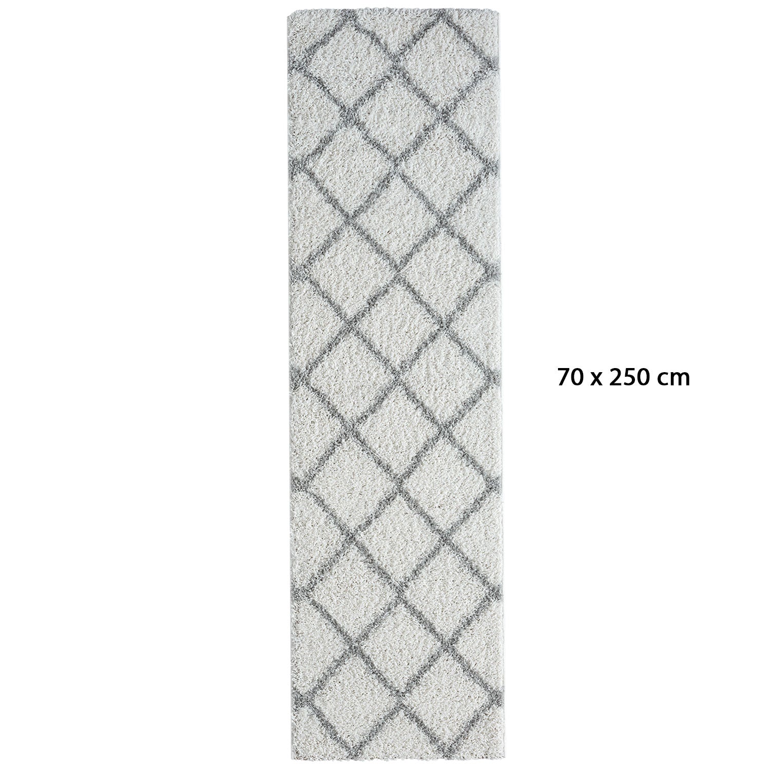 Hochflor Teppich Wohnzimmer Schlafzimmer Küche Shaggy Skandinavisch Rautenmuster-zoom-6