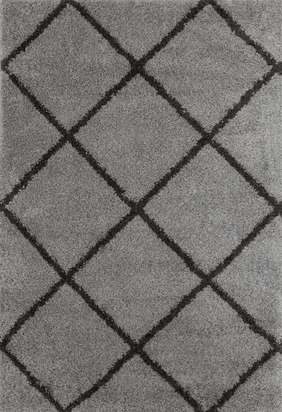 Hochflor Teppich Wohnzimmer Shaggy  Rautenmuster Grau Anthrazit Skandi Design Strapazierfähig Ethno-zoom-6