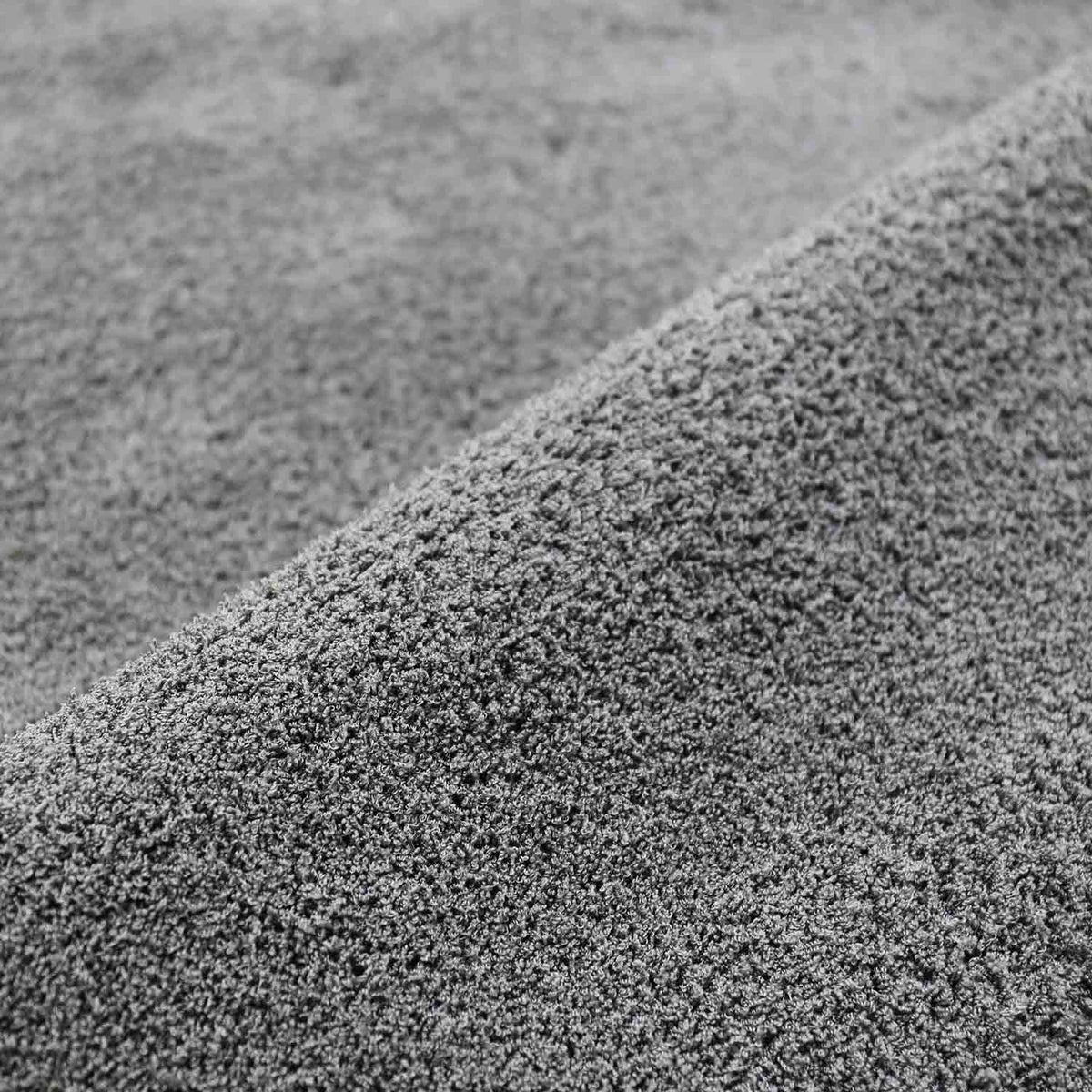 High-pile living room rug in grey, fluffy, microfiber, super soft-zoom-2