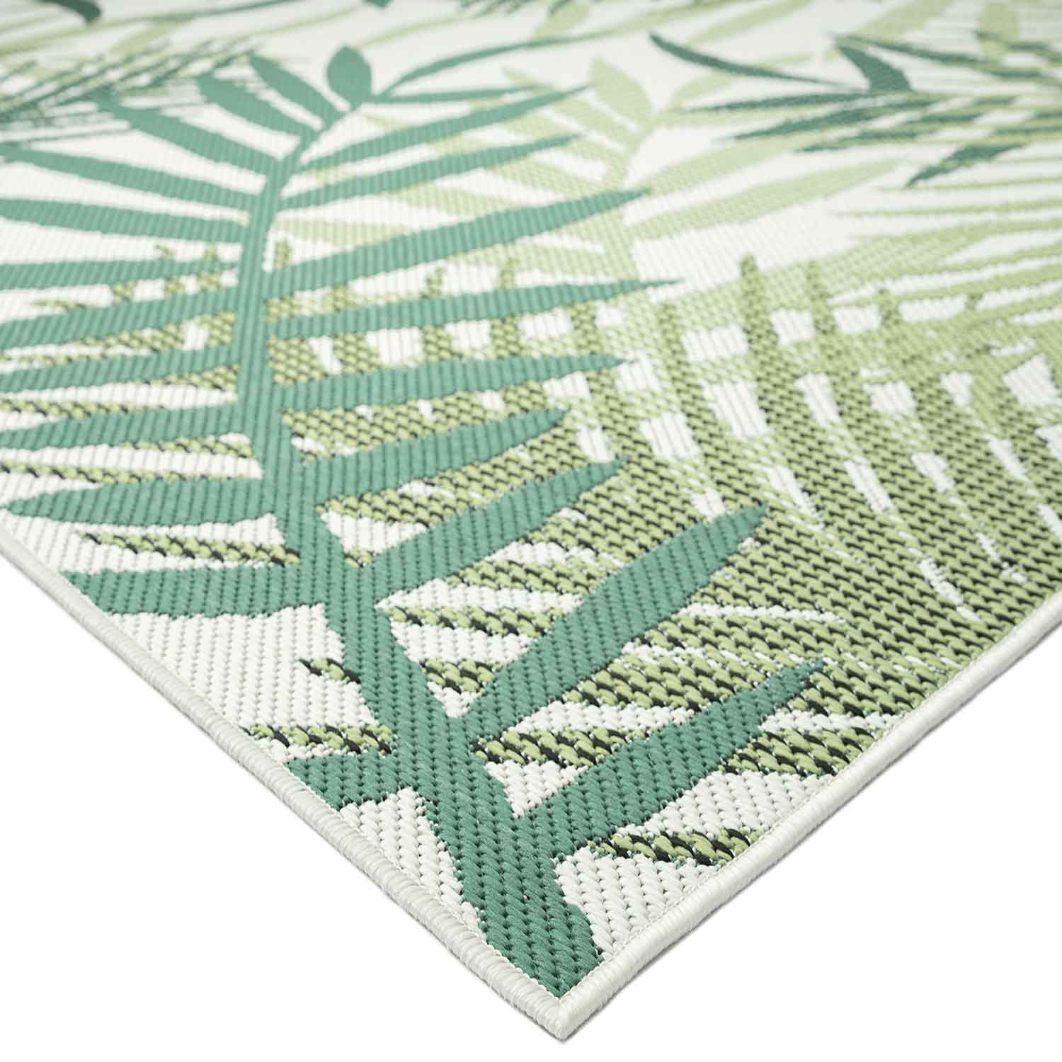 In- und Outdoor Flachgewebe Terrassen & Balkon Küche Teppich Palmen Design Grün-7