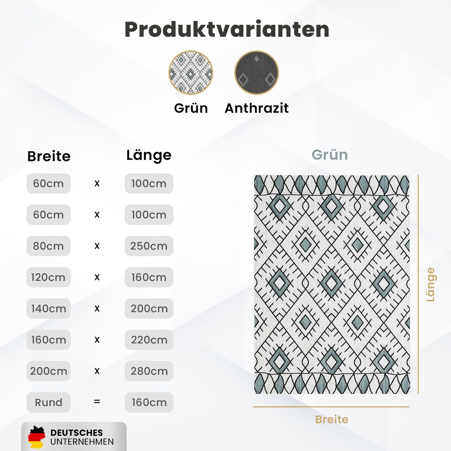 Indoor and outdoor flatweave patio & balcony kitchen rug diamond boho design-4