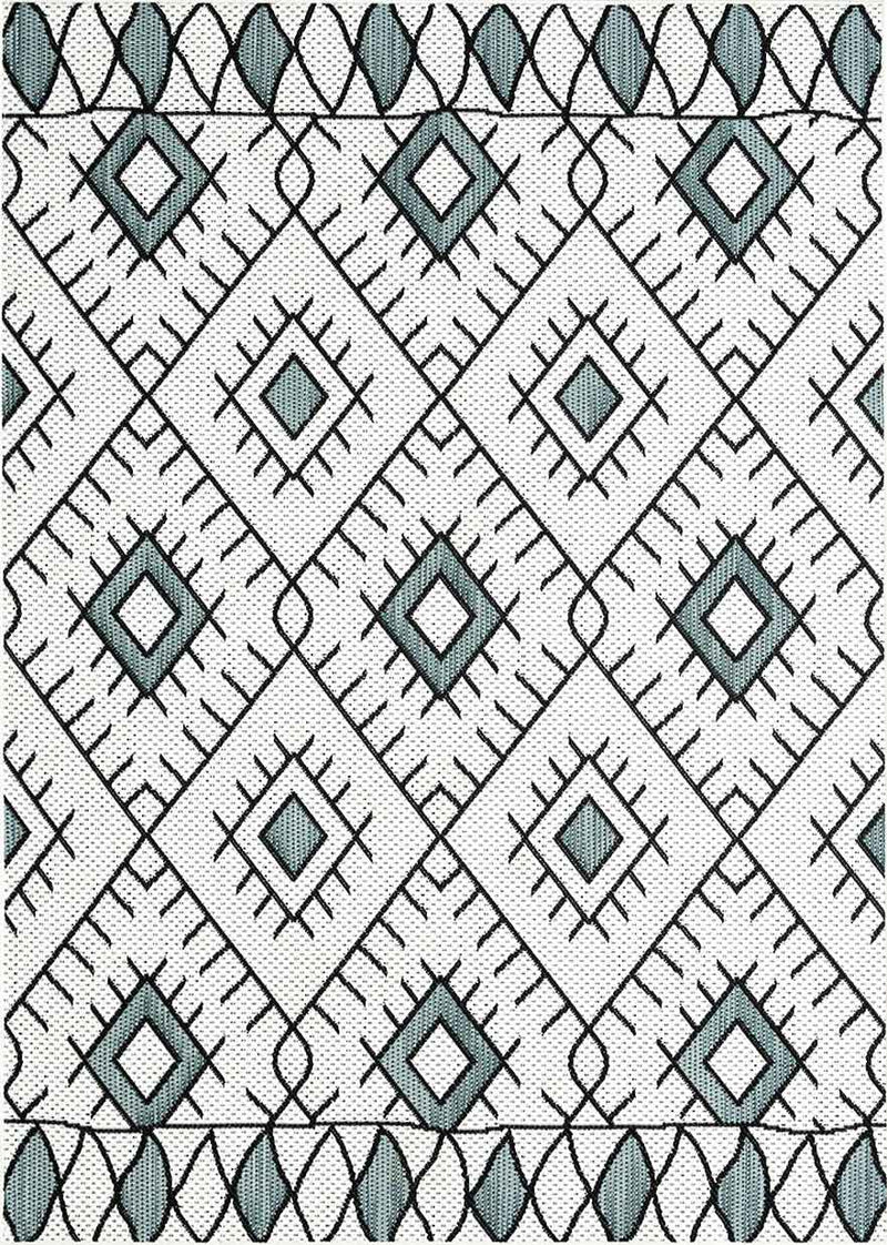 In- und Outdoor Flachgewebe Terrassen & Balkon Küche Teppich Rauten Boho Design-zoom-