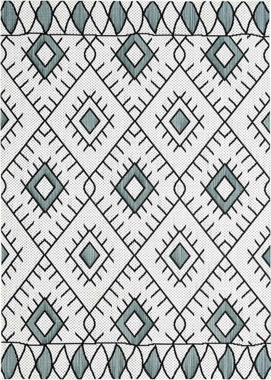 In- und Outdoor Flachgewebe Terrassen & Balkon Küche Teppich Rauten Boho Design
