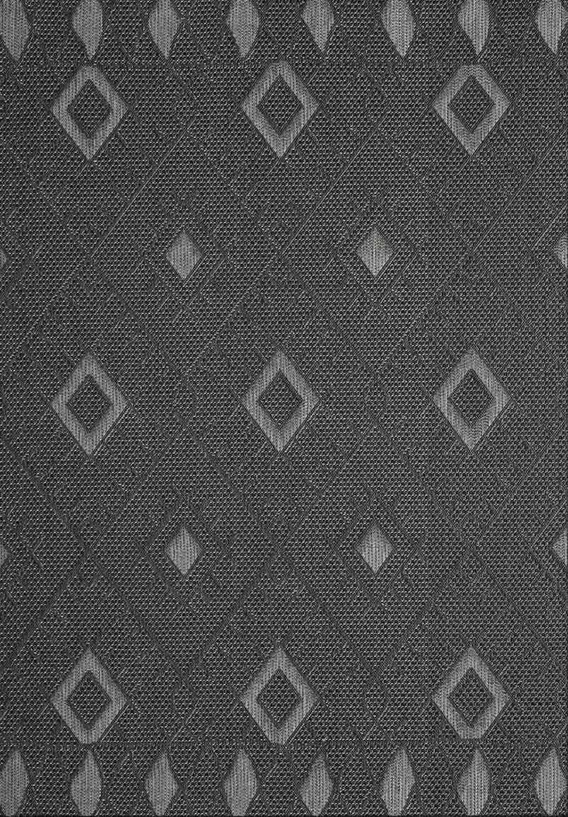 In- und Outdoor Flachgewebe Terrassen & Balkon Küche Teppich Rauten Boho Grau-zoom-4