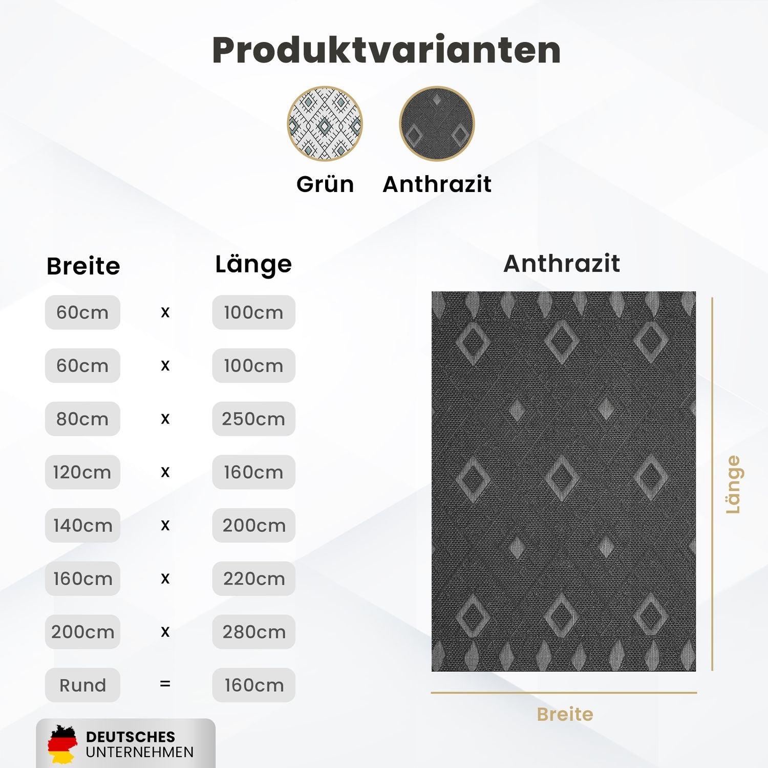 In- und Outdoor Flachgewebe Terrassen & Balkon Küche Teppich Rauten Boho Grau-5
