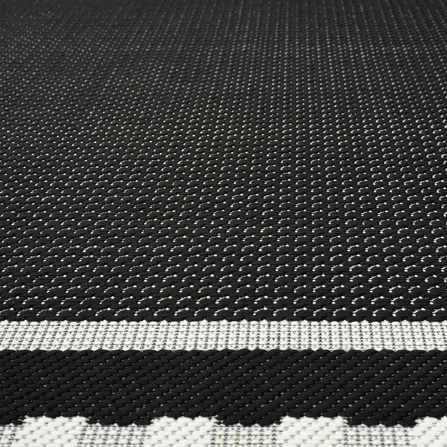 In- und Outdoor Teppich Terrassen & Balkon Küche Teppich Bordüre Schwarz-3
