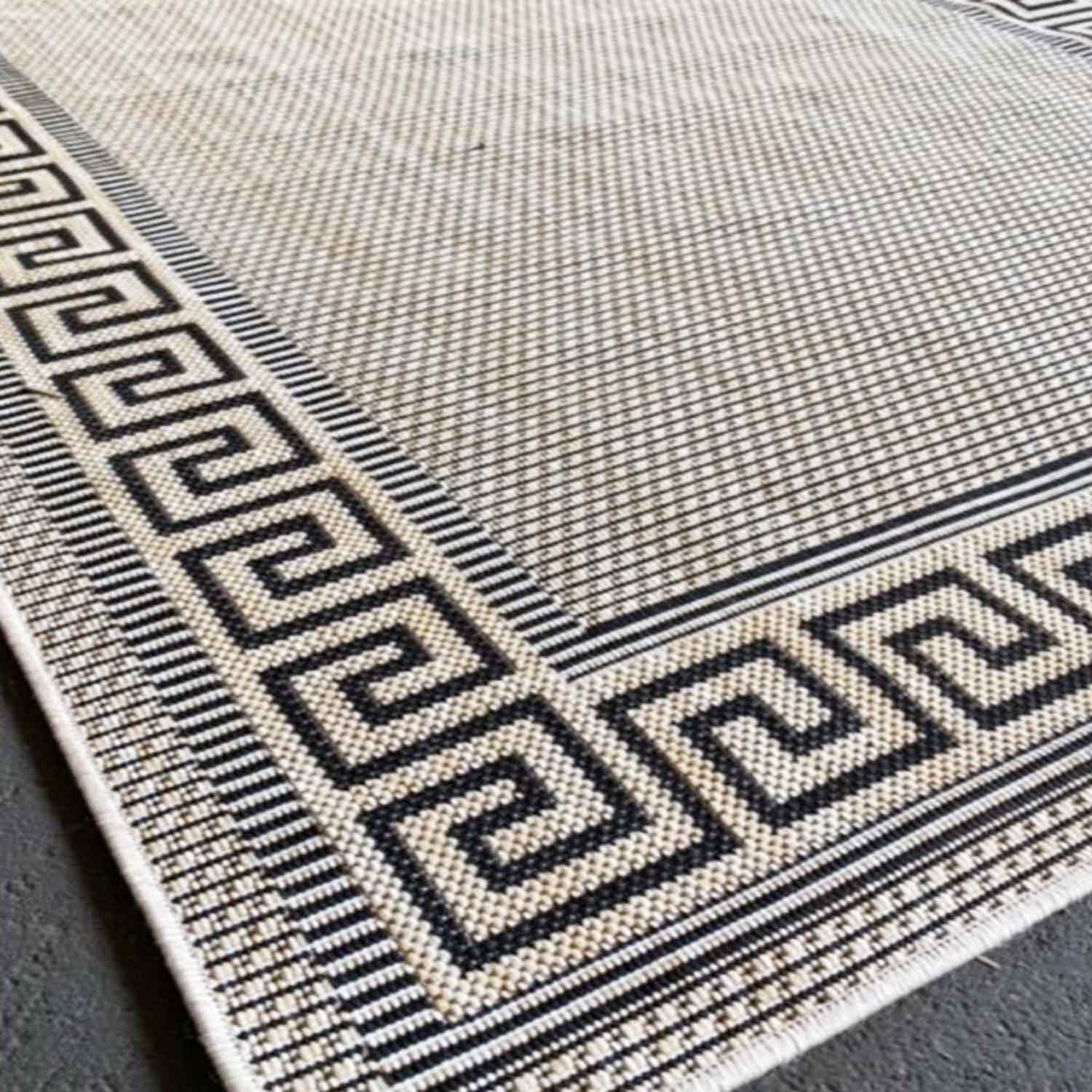 In- und Outdoor Teppich Terrassen & Balkon Küche Teppich Bordüre Beige-zoom-3