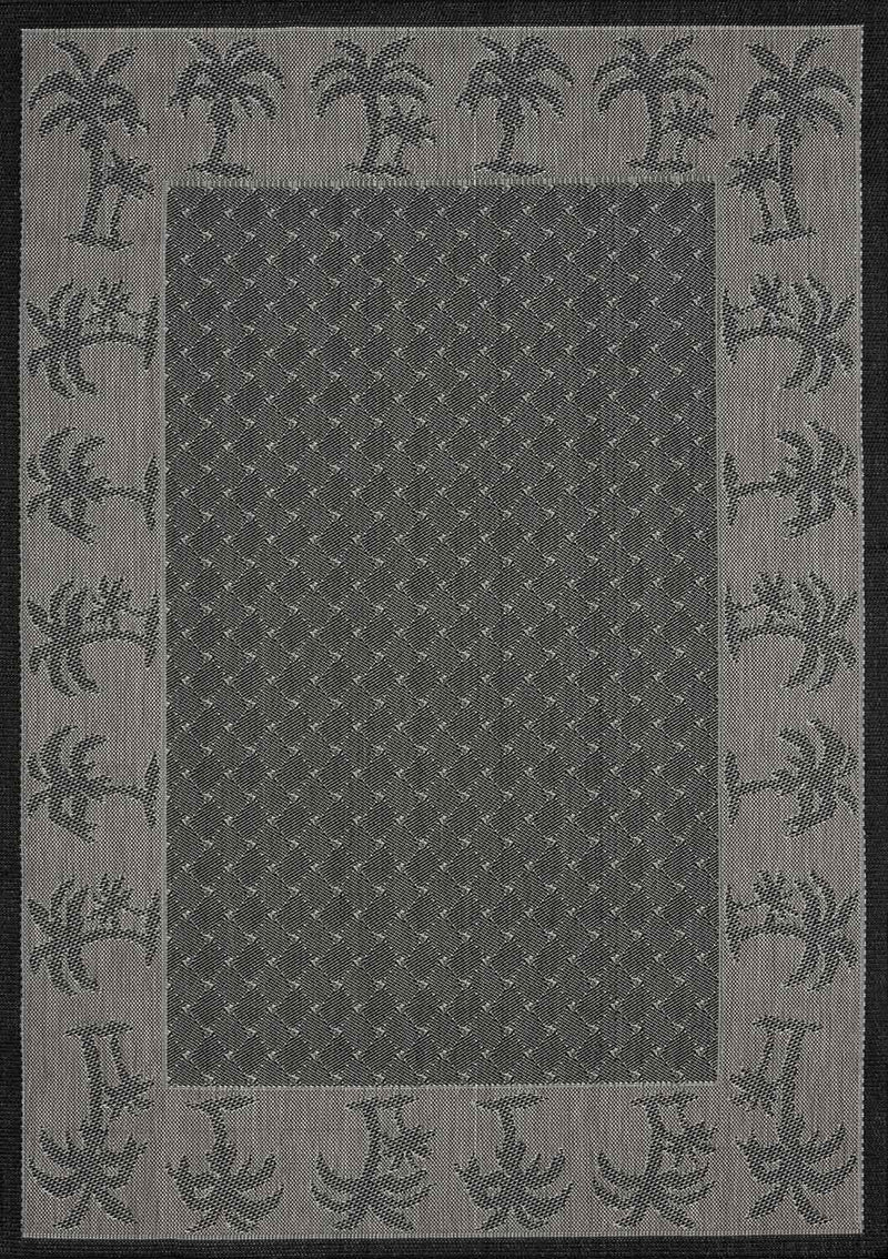 In- und Outdoor Teppich Terrassen & Balkon Küche Teppich Mini Palmen Schwarz-zoom-