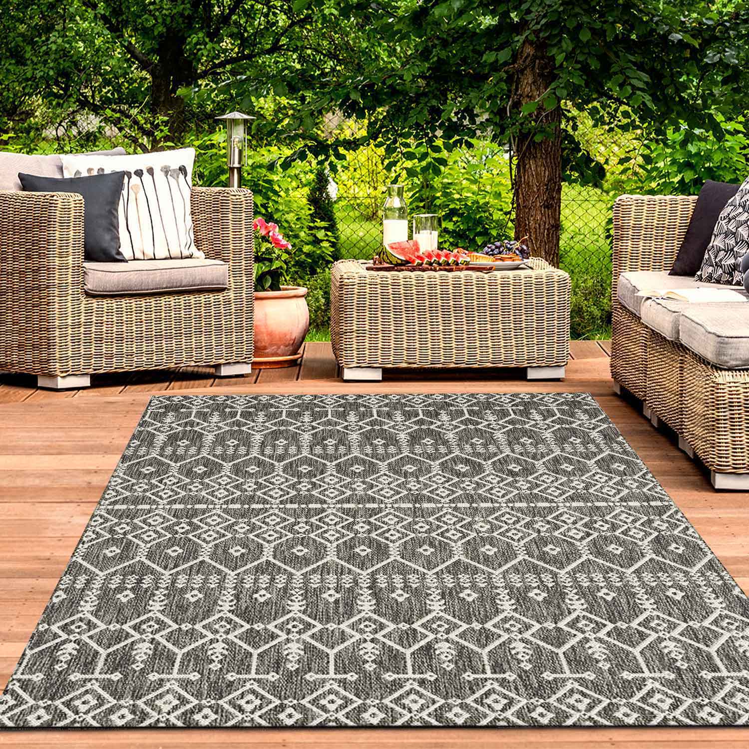 Terrassen Teppich Waschbar Balkonteppich Küche Wohnzimmer Garten