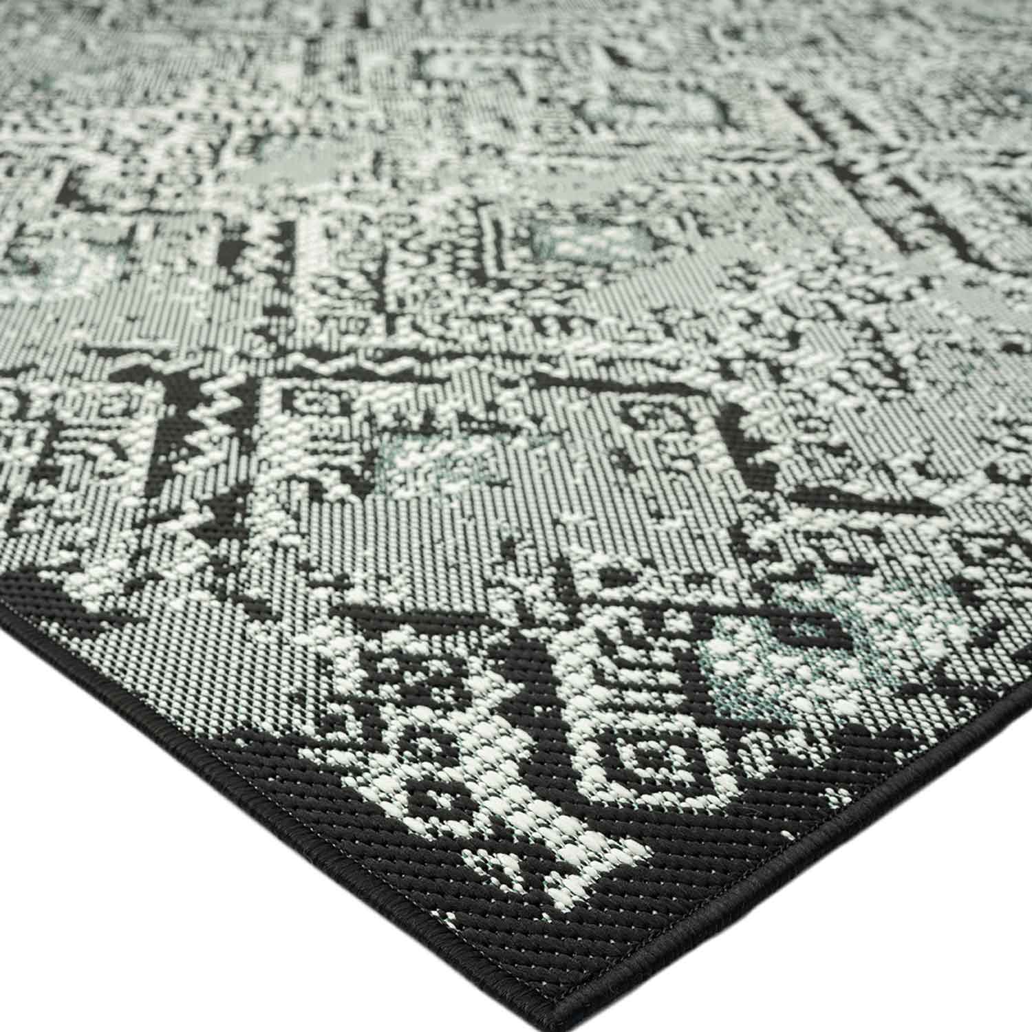 Indoor and outdoor rug, patio & balcony, kitchen rug, diamond design, black & green-zoom-4