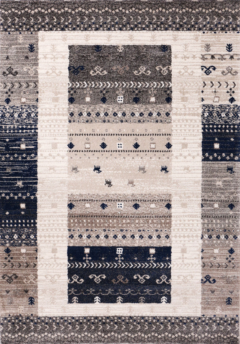 Living room rug boho ethnic scandi modern Moroccan pattern grey beige blue with gradient color-zoom-