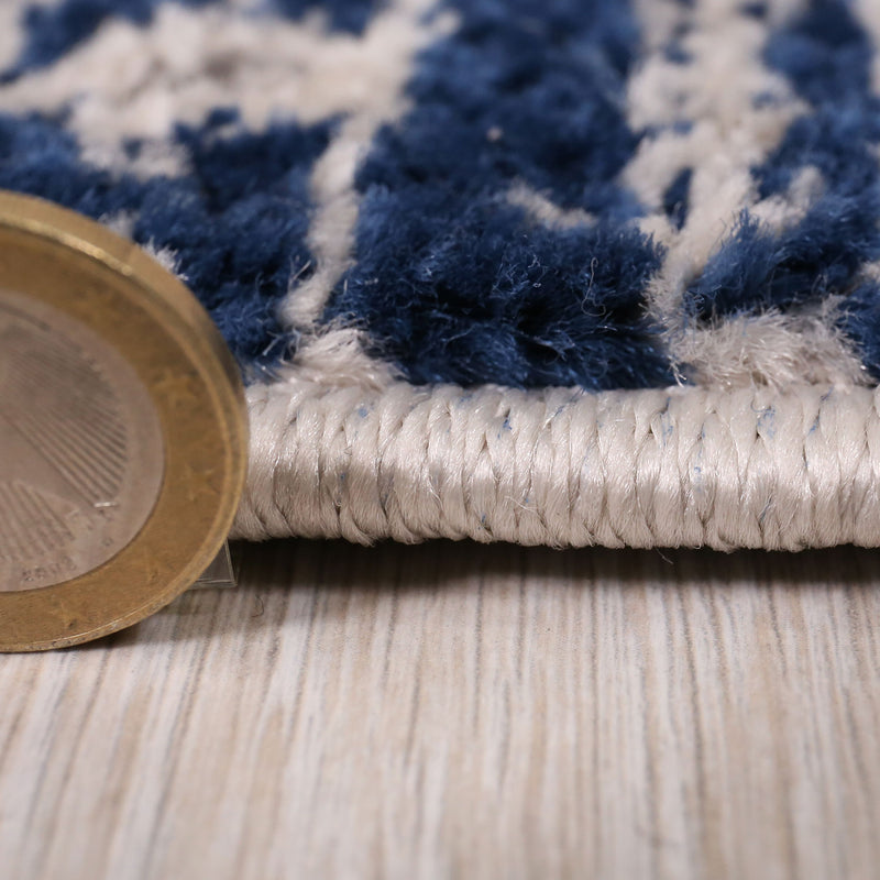 Living room rug boho ethnic scandi modern Moroccan pattern grey beige blue with gradient color-zoom-