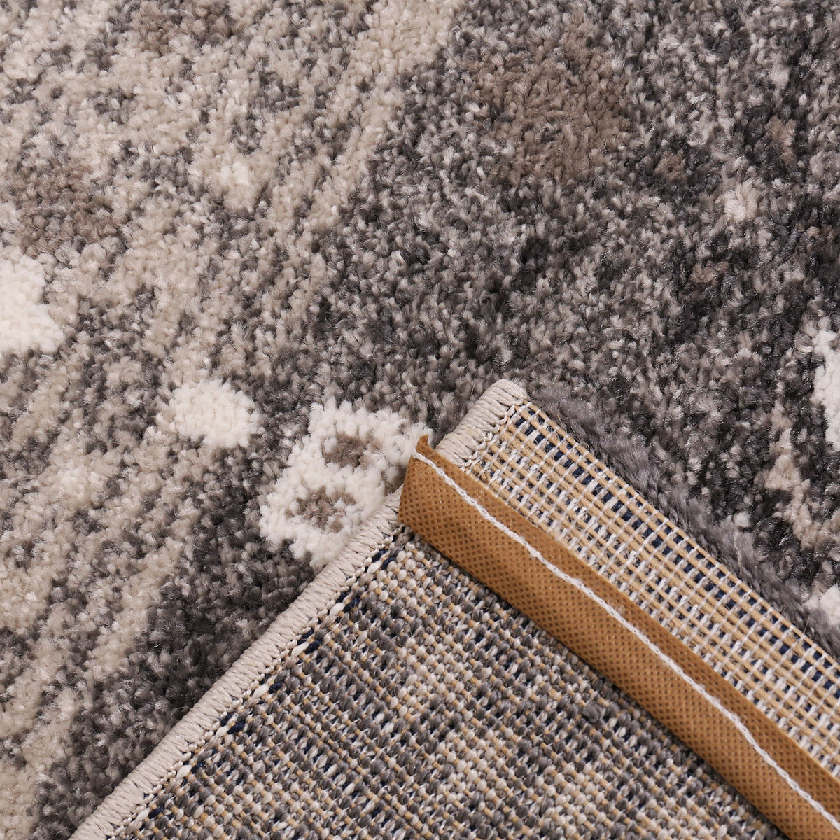 Teppich Wohnzimmer Boho Ethno Scandi Modern Marokkanische Muster Grau Beige mit Farbübergang-3
