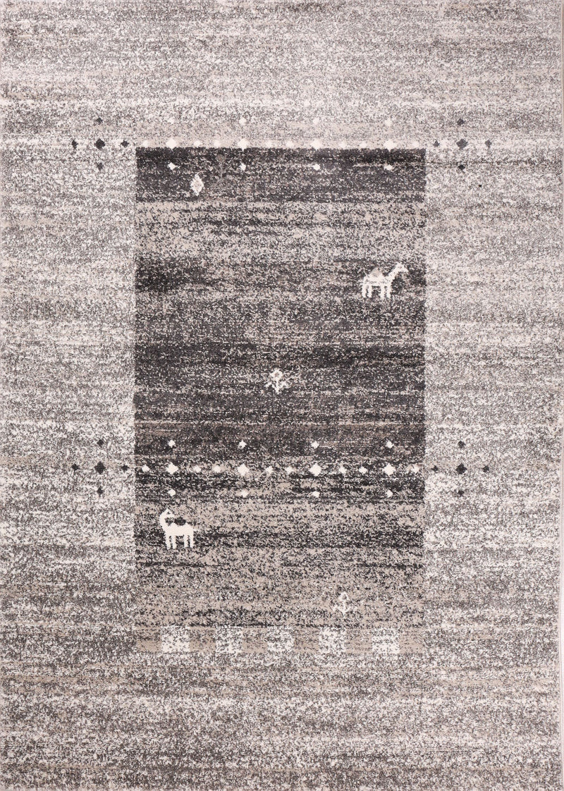 Living Room Rug Boho Ethnic Scandi Modern Moroccan Pattern Grey Beige with Gradient-zoom-