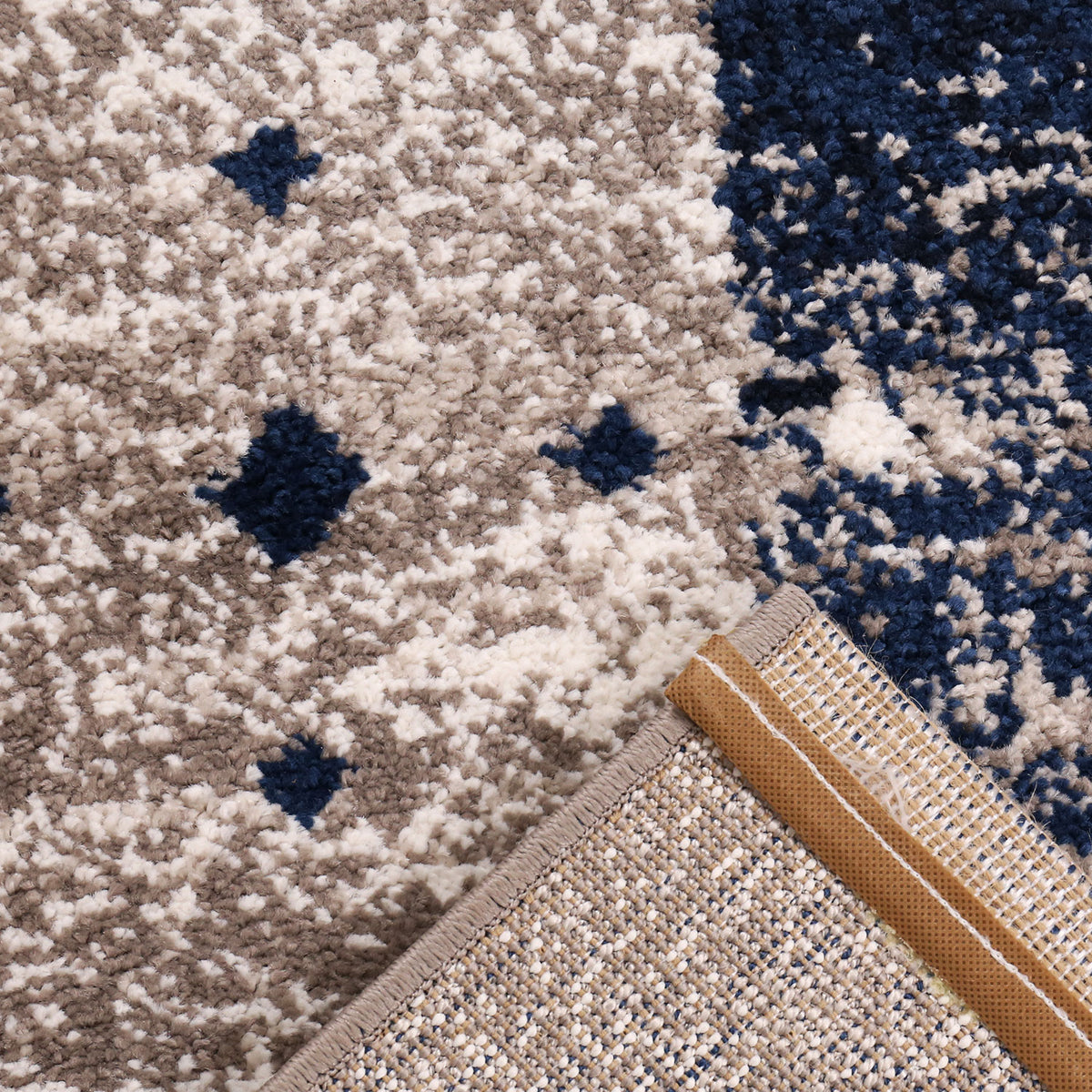 Living room rug boho ethnic scandi modern Moroccan pattern grey beige blue with color gradient-3