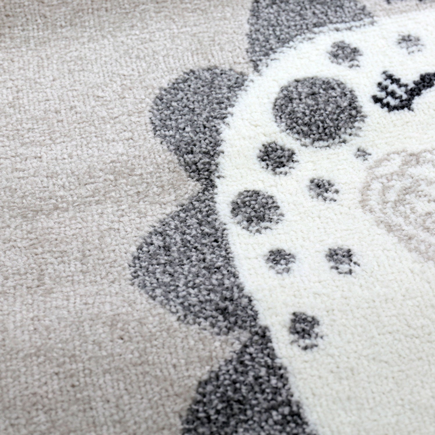 Children's rug, nursery rug, baby rug with smiling dinosaur for girls and boys