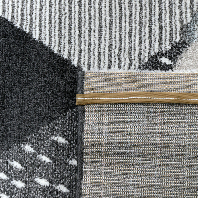 Children's rug, baby rug, kids' rug for girls and boys with a smiling bear motif | Rug for children's rooms | Color: Gray Anthracite & Cream-zoom-