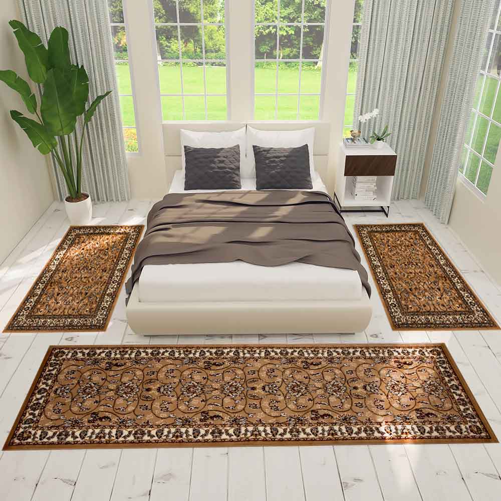 Classic Oriental Floral Pattern Rug, Densely Woven, Living Room/Bedroom Runner-5
