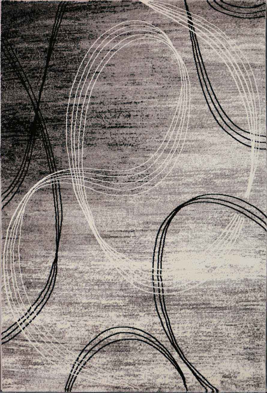 Designer rug, modern swirl pattern, mottled in grey and black-4