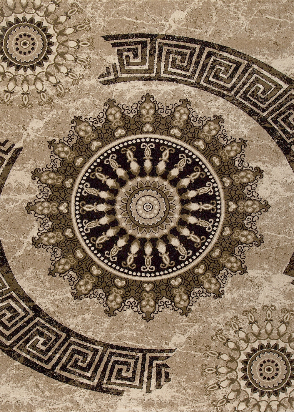 Teppich kurzflor Klassisch Orient Design Vintage Mandala Dunkelbraun Braun Beige, für Wohnzimmer, Schlafzimmer-zoom-5