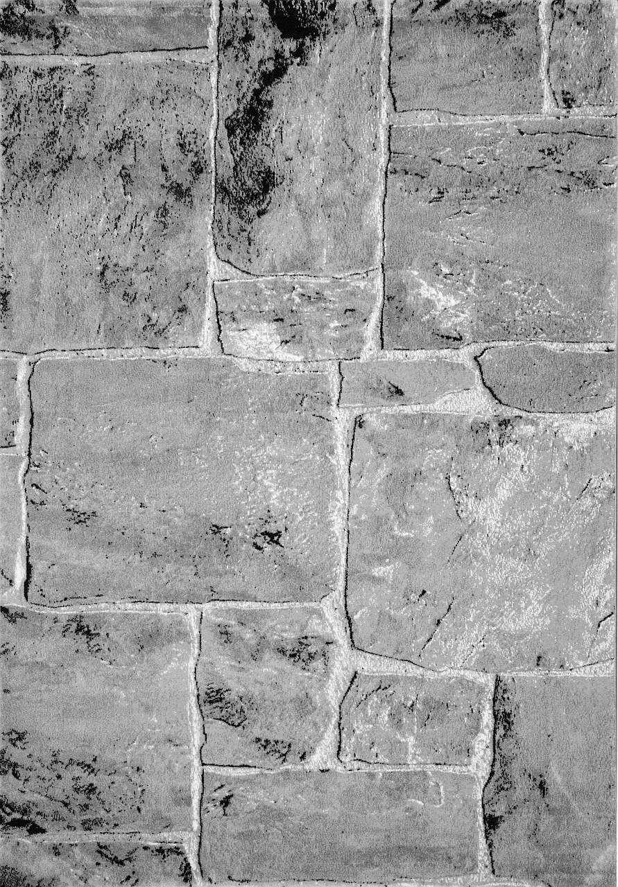 Designer Teppich Modern Steinmauer Marmor Optik in Grau