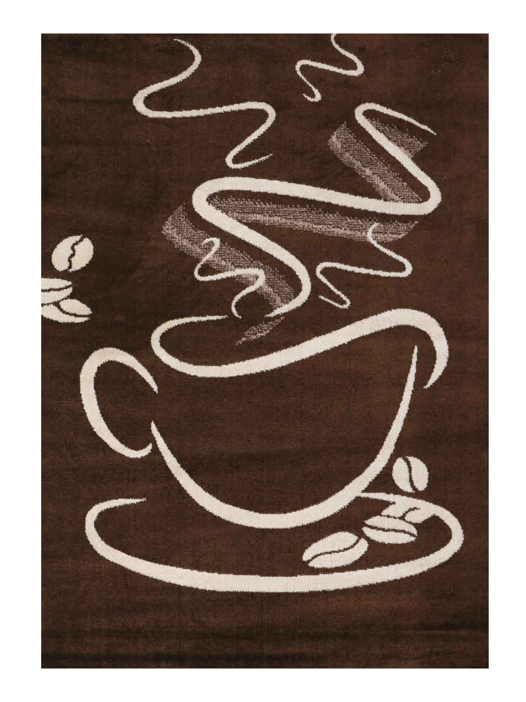 Küchenteppich Braun Trendiger Kaffee Teppich, Cappuccino Muster Tasse Kurzflor-zoom-1