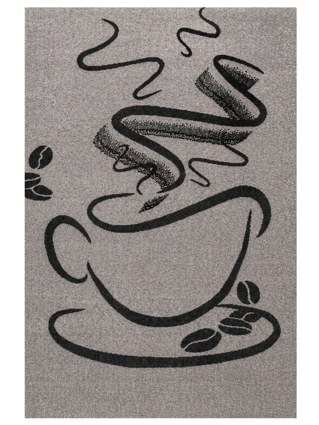 Küchenteppich Grau Trendiger Kaffee Teppich, Cappuccino Muster Küchenläufer Kurzflor-1
