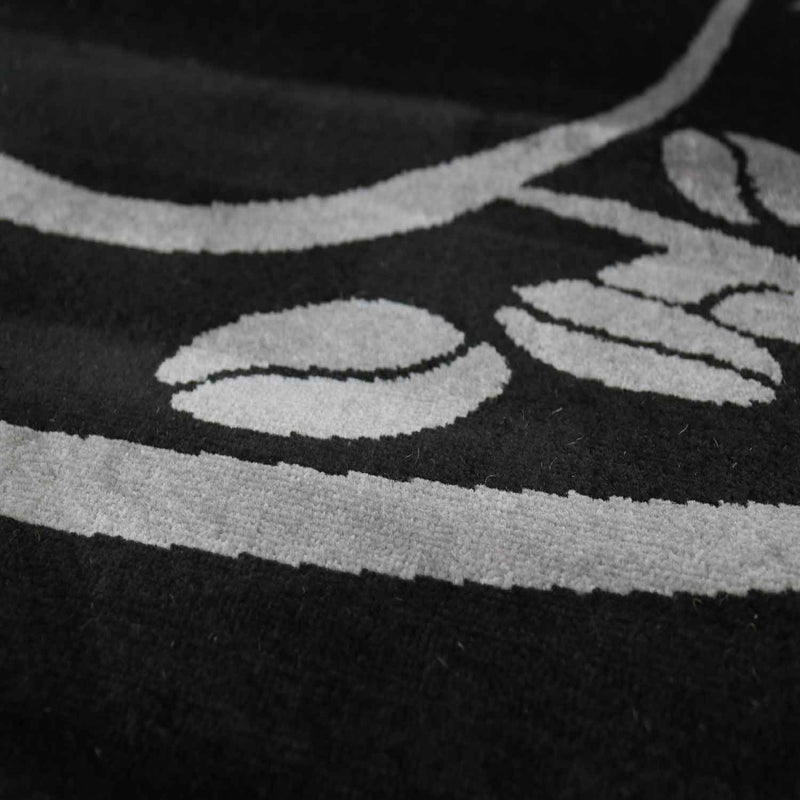 Küchenteppich Schwarz Trendiger Kaffee Teppich, Cappuccino Muster Tasse Kurzflor-zoom-