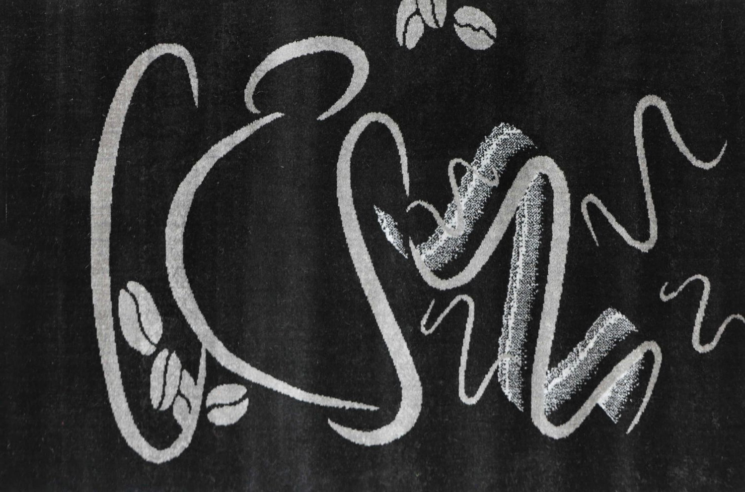 Küchenteppich Schwarz Trendiger Kaffee Teppich, Cappuccino Muster Tasse Kurzflor-zoom-7