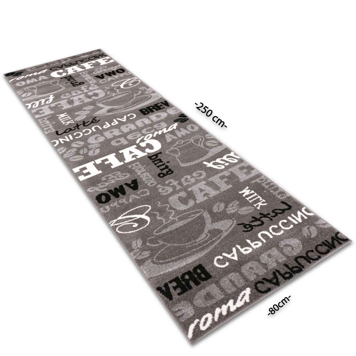 Kitchen rug grey trendy coffee rug, carpet runner coffee pattern runner-zoom-3