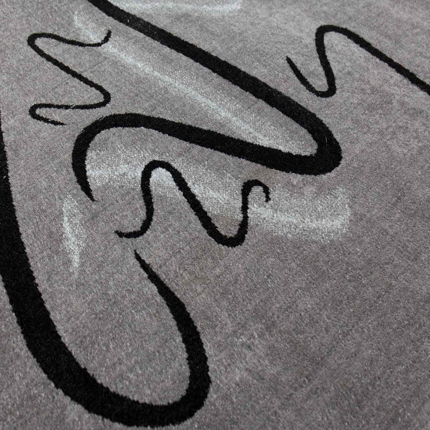 Grey Kitchen Rug, Trendy Coffee Rug, Cappuccino Pattern, Short Pile Kitchen Runner-zoom-5