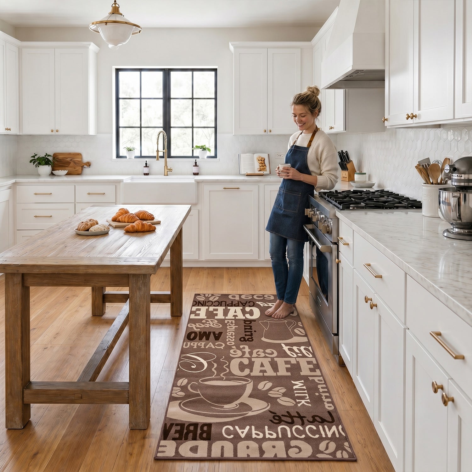Küchenteppich Teppichläufer Coffee Modern Kaffee Design in Braun Beige Teppich für Lounge oder Küche-zoom-3