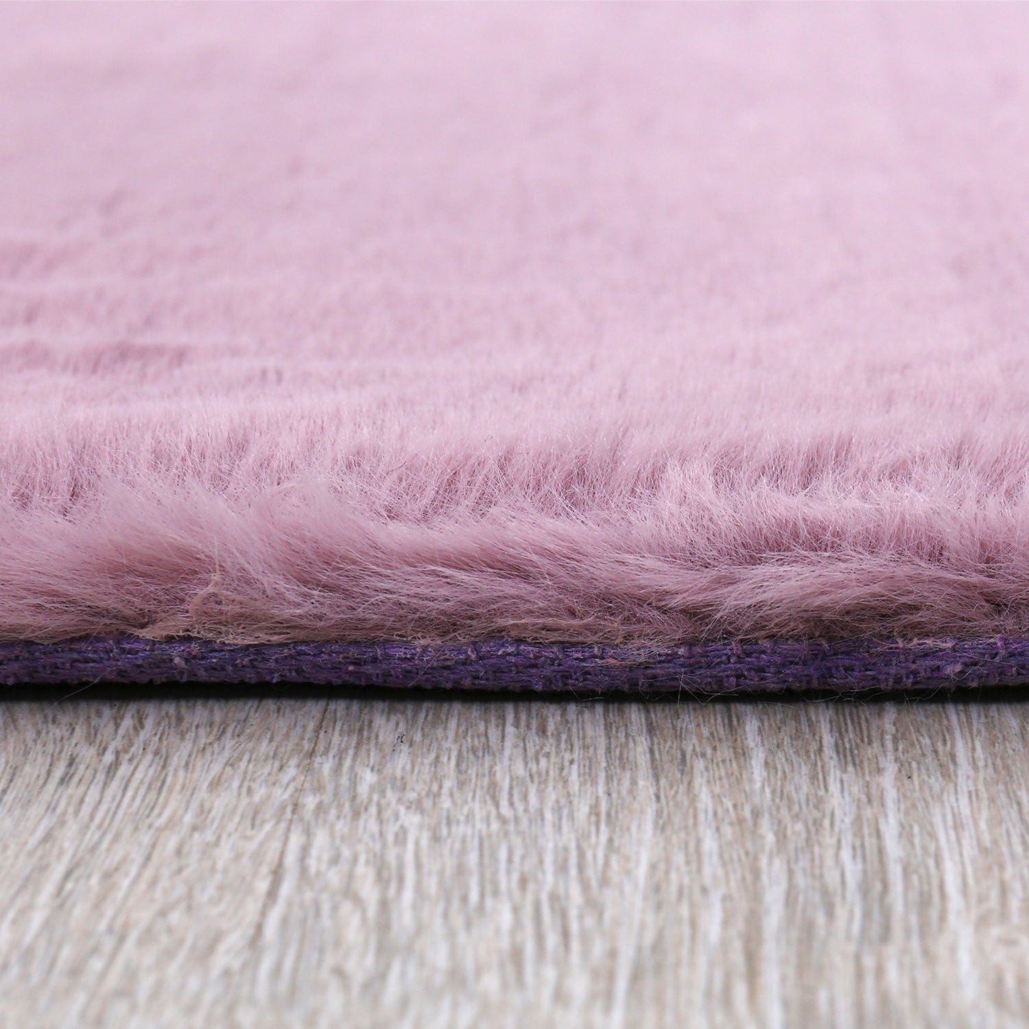 Kunstfell Teppich Imitat in Lila Dicht Flauschig Seidiger Glanz-2