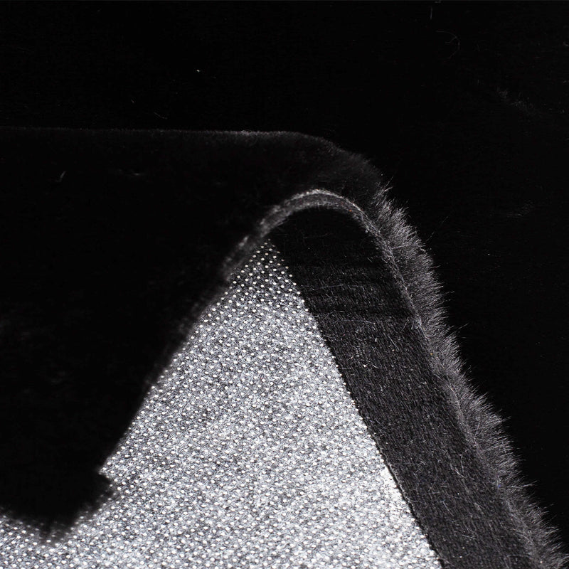 Faux fur rug in black, dense, fluffy, silky sheen-zoom-