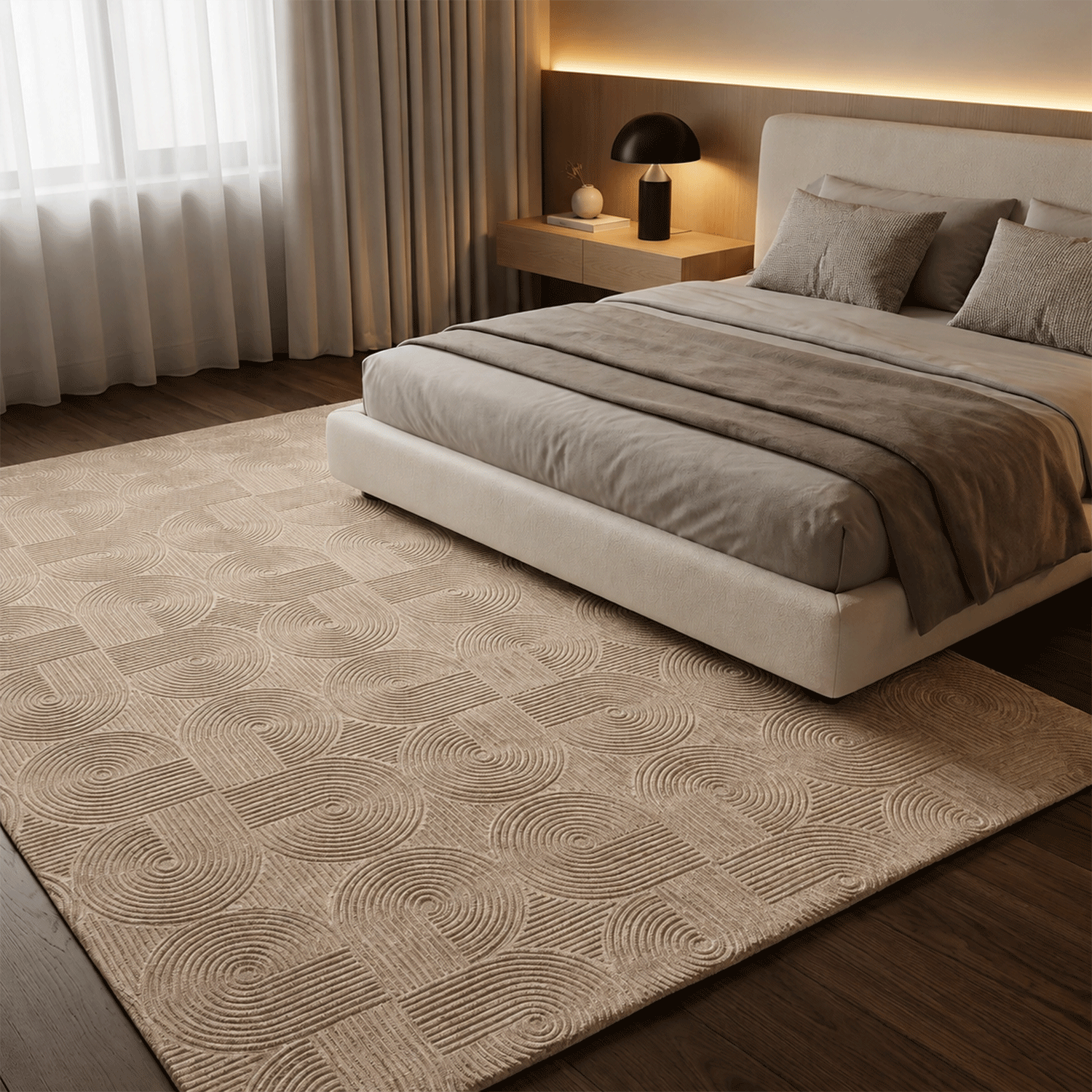 Kurzflor Teppich Boho 3D Hoch-Tief-Effekt – Teppich Wohnzimmer & Schlafzimmer-9