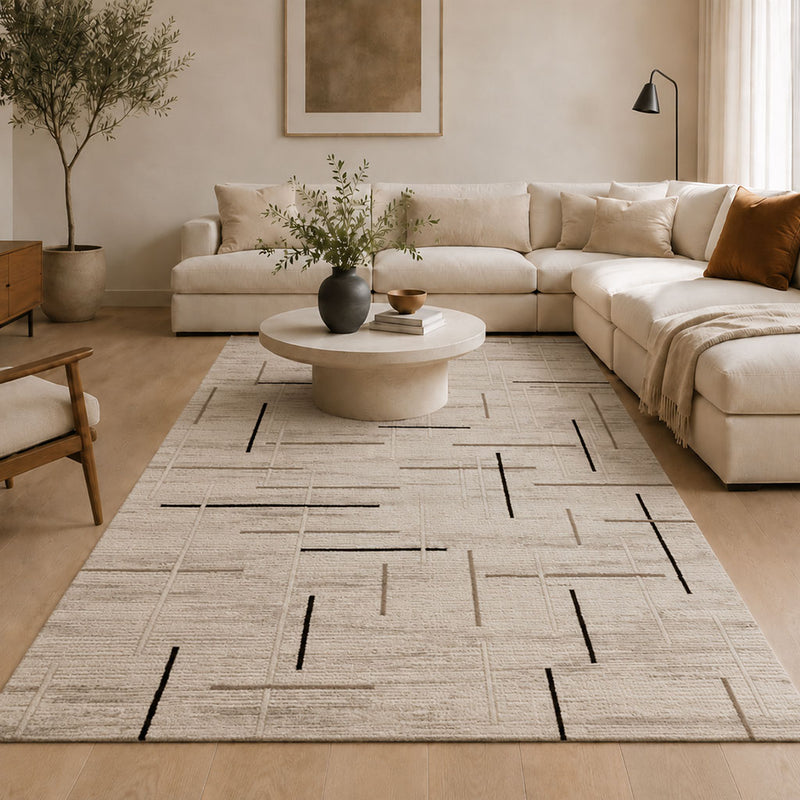 Kurzflor Teppich Boho 3D Hoch-Tief-Effekt – Teppich Wohnzimmer & Schlafzimmer-zoom-