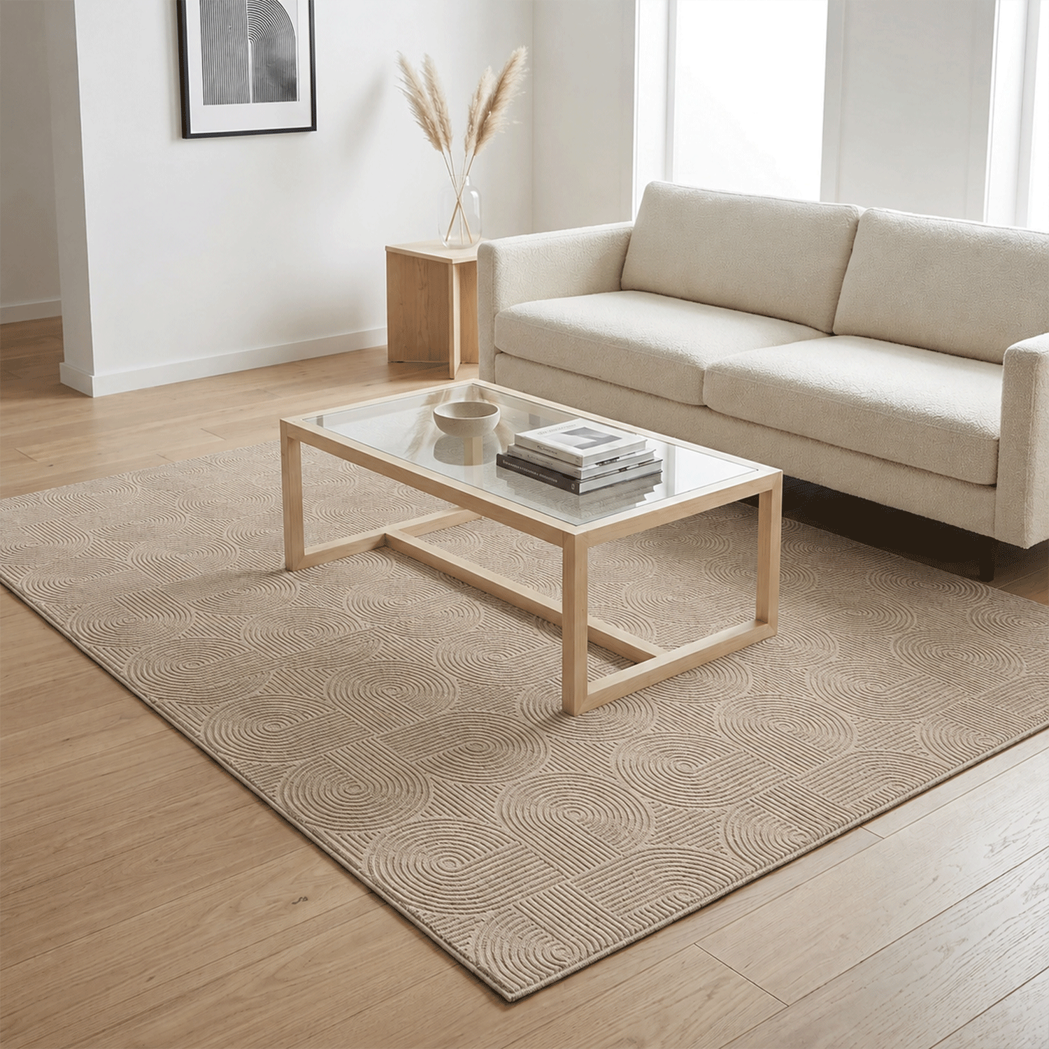 Kurzflor Teppich Boho 3D Hoch-Tief-Effekt – Teppich Wohnzimmer & Schlafzimmer-zoom-12