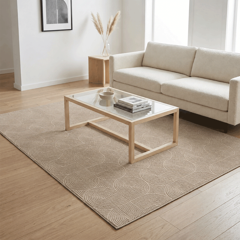 Kurzflor Teppich Boho 3D Hoch-Tief-Effekt – Teppich Wohnzimmer & Schlafzimmer-zoom-