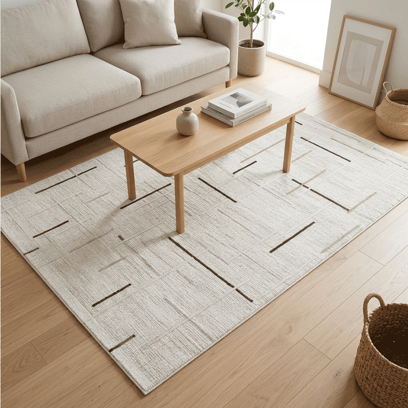 Kurzflor Teppich Boho 3D Hoch-Tief-Effekt – Teppich Wohnzimmer & Schlafzimmer-zoom-