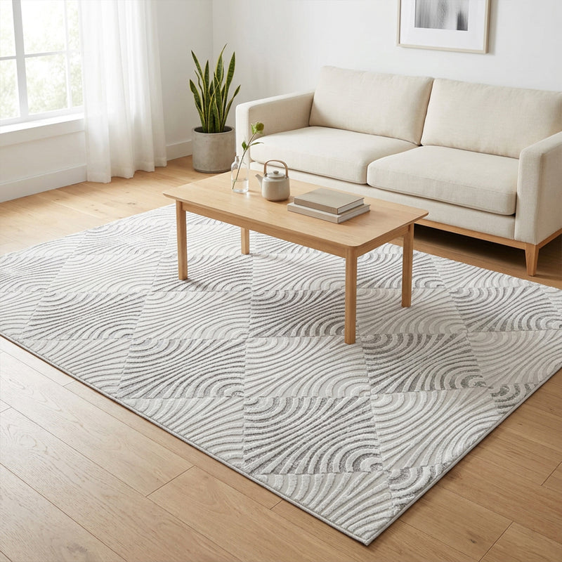 Kurzflor Teppich Boho 3D Hoch-Tief-Effekt – Teppich Wohnzimmer & Schlafzimmer-zoom-