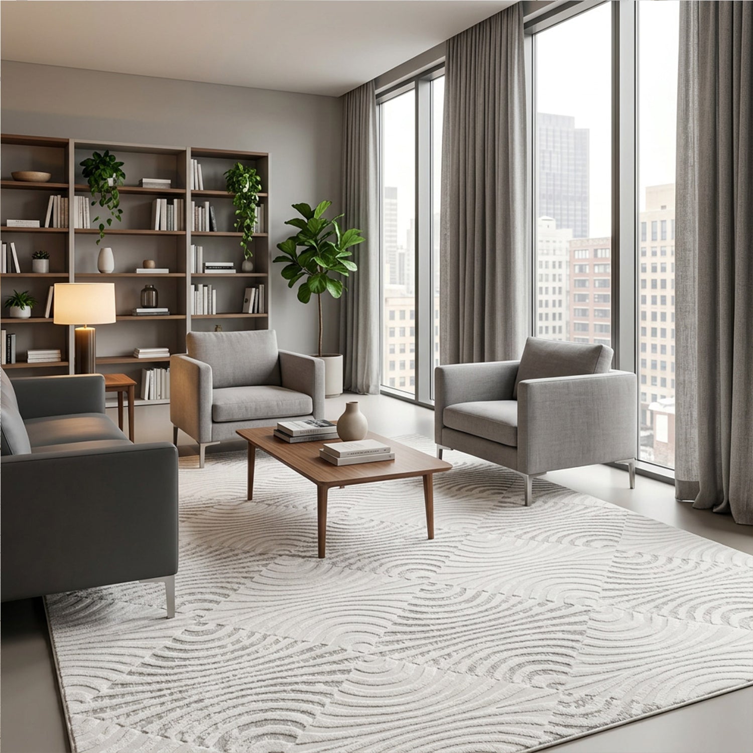 Kurzflor Teppich Boho 3D Hoch-Tief-Effekt – Teppich Wohnzimmer & Schlafzimmer-29