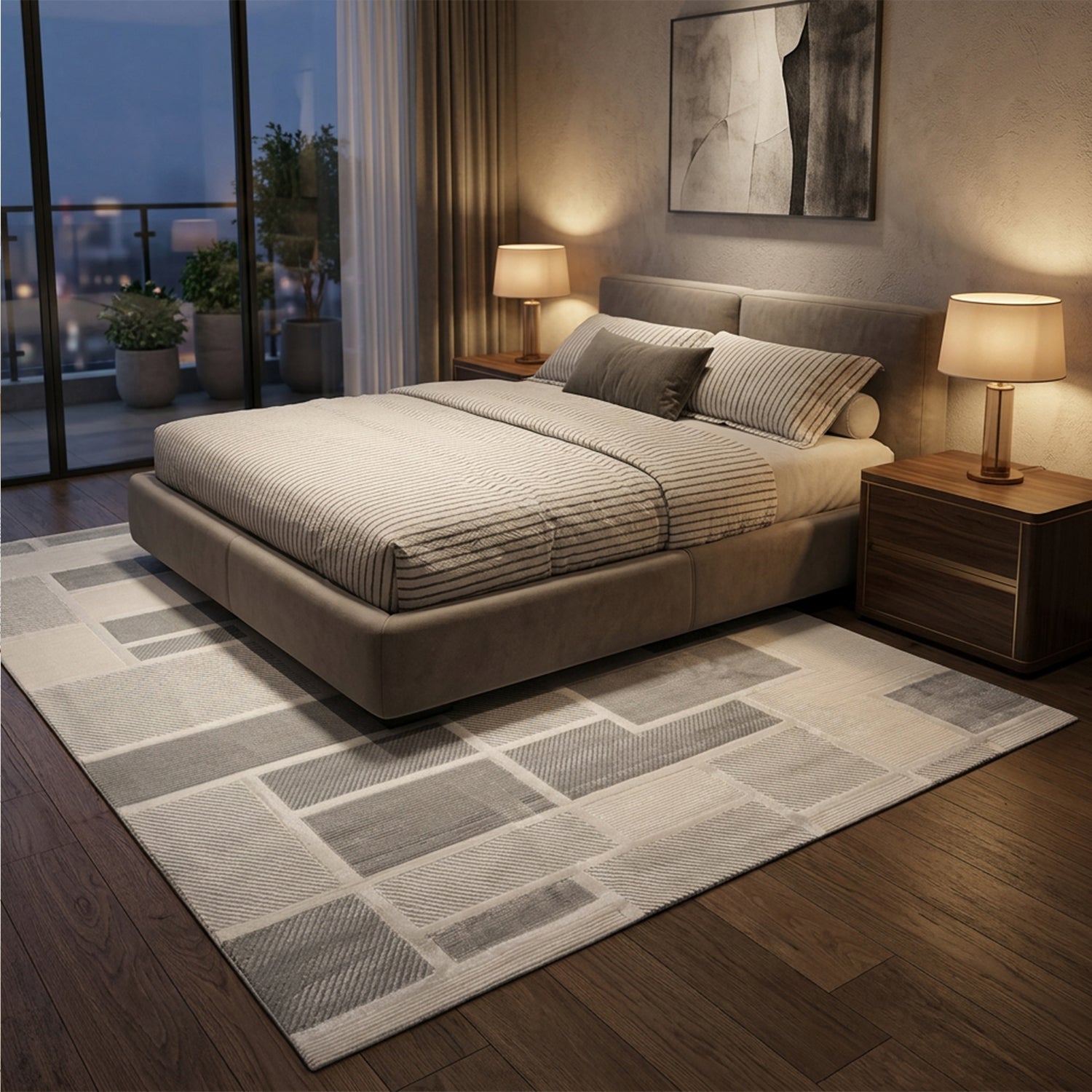 Kurzflor Teppich Boho 3D Hoch-Tief-Effekt – Teppich Wohnzimmer & Schlafzimmer-zoom-38