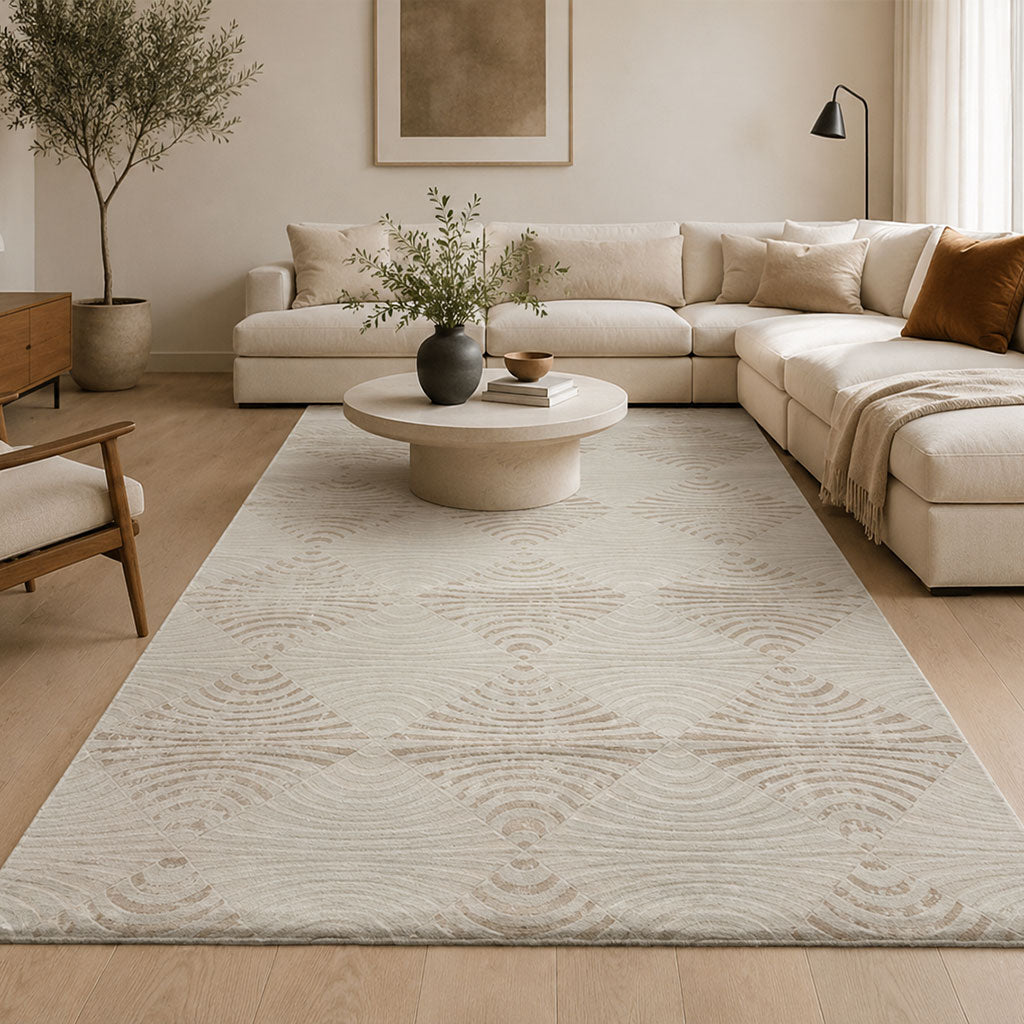 Kurzflor Teppich Boho 3D Hoch-Tief-Effekt – Teppich Wohnzimmer & Schlafzimmer-9