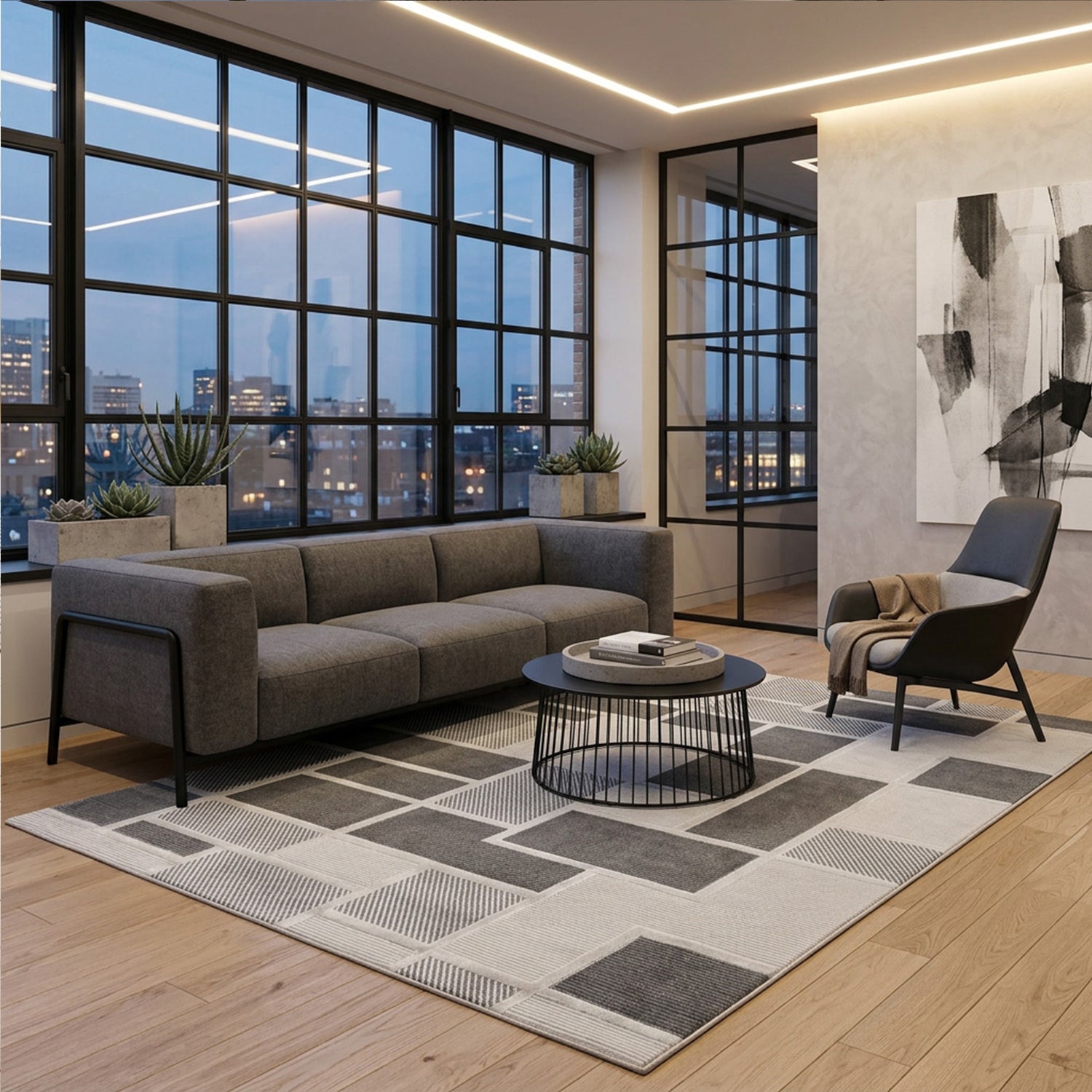 Kurzflor Teppich Boho 3D Hoch-Tief-Effekt – Teppich Wohnzimmer & Schlafzimmer-zoom-39