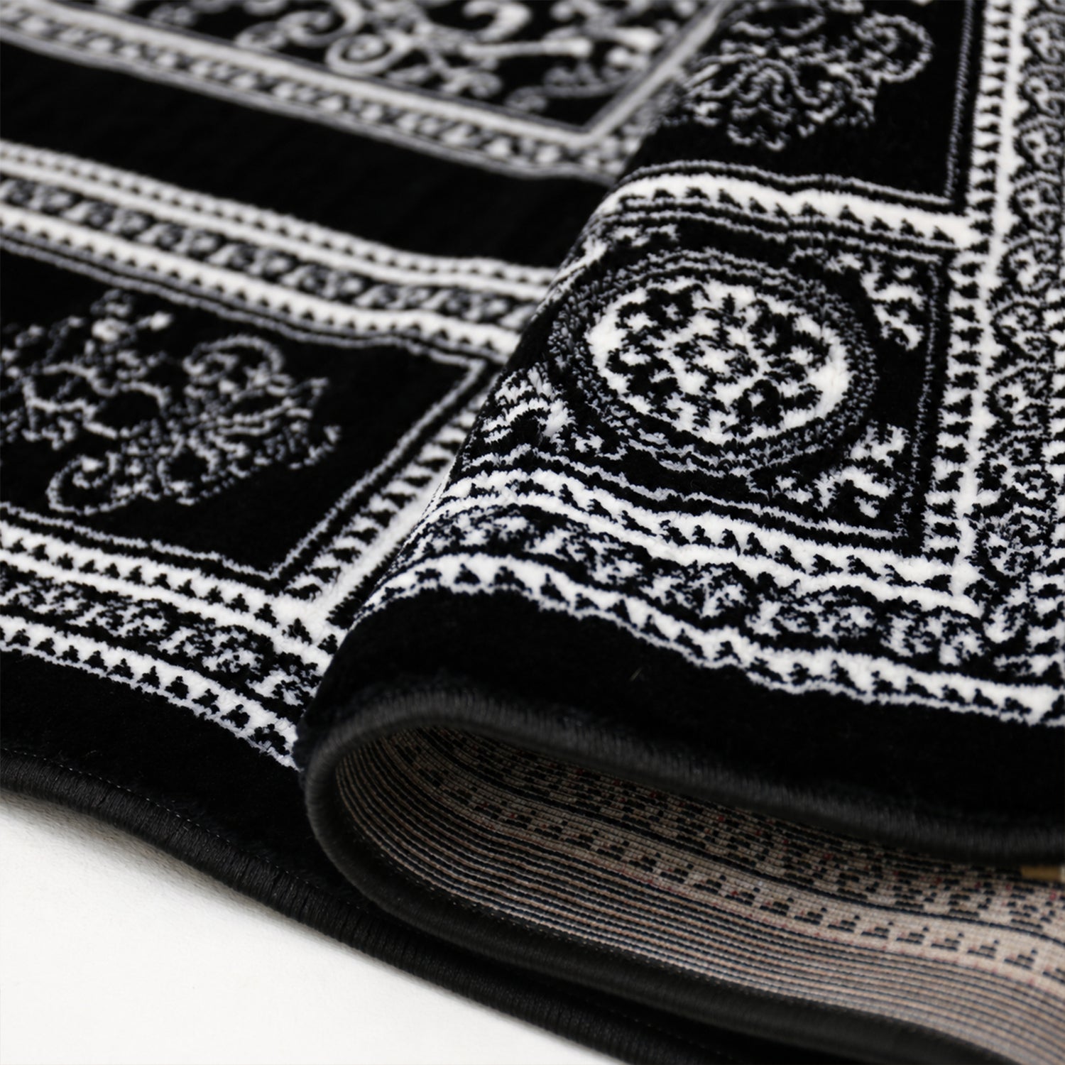 Kurzflor Teppich Orientalisch Schwarz & Gold– Teppich Wohnzimmer & Schlafzimmer-5